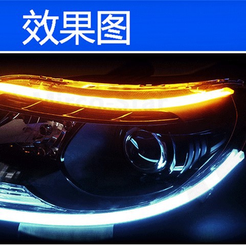 AOZOOM guía de luz diurna luz del coche LED ceja luz lágrima Luz Universal agua de dirección Externa Super brillante Barra de luz suave