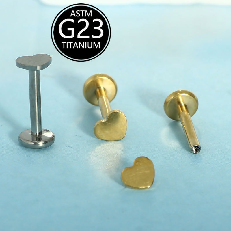 16G labret stud size and finish detail