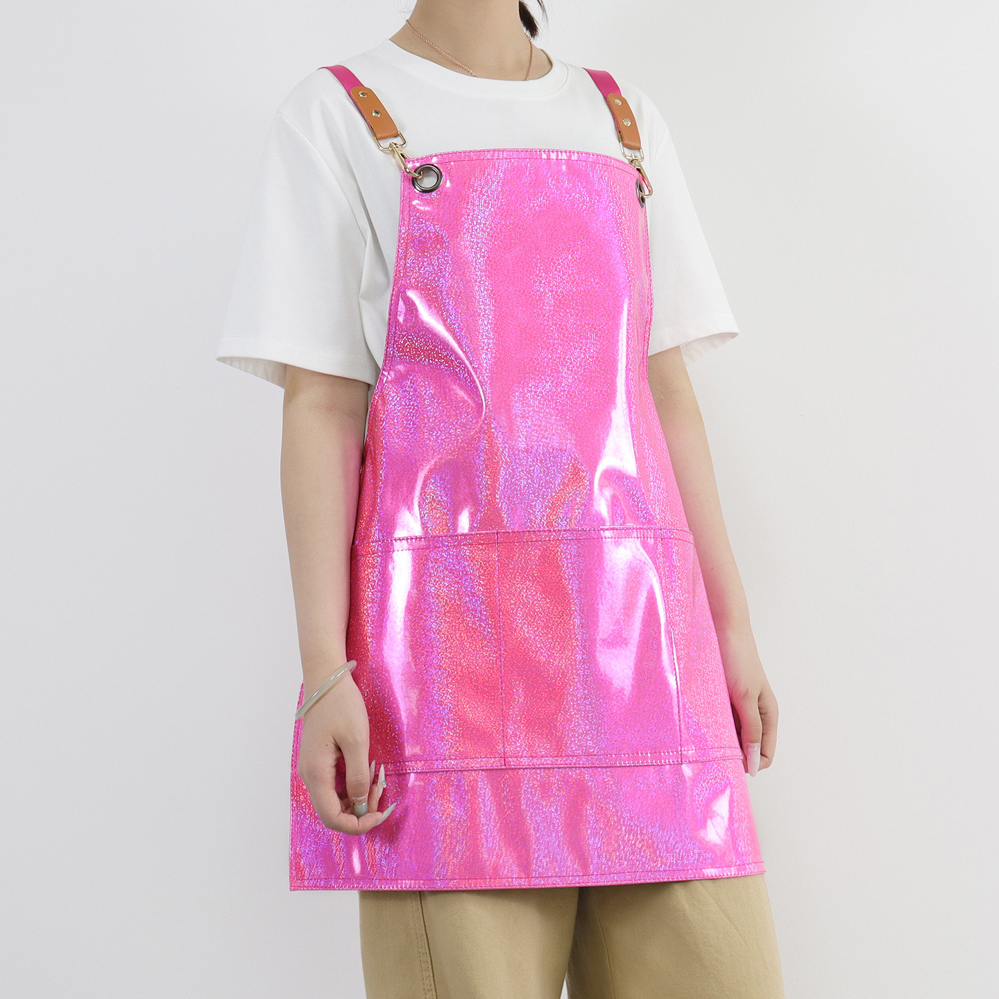 Transfronterizo Amazon PU delantal Personalizado logotipo peluquero caldo teñido corte de pelo ropa de trabajo de cocina delantal impermeable