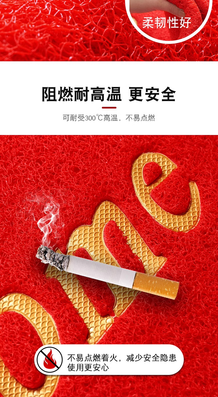 Pvc Silk Circle Floor Mat Entrance Door Mat Square Anti-Slip Mat Door Car Plastic Foot Mat Carpet