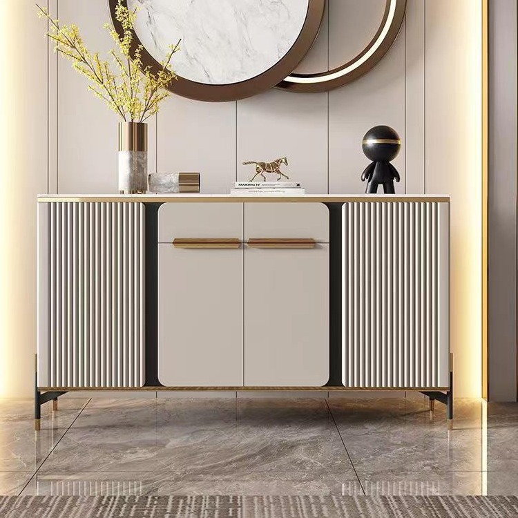 轻奢岩板餐边柜客厅靠墙玄关柜现代简约酒柜储物柜子自己组装儿童