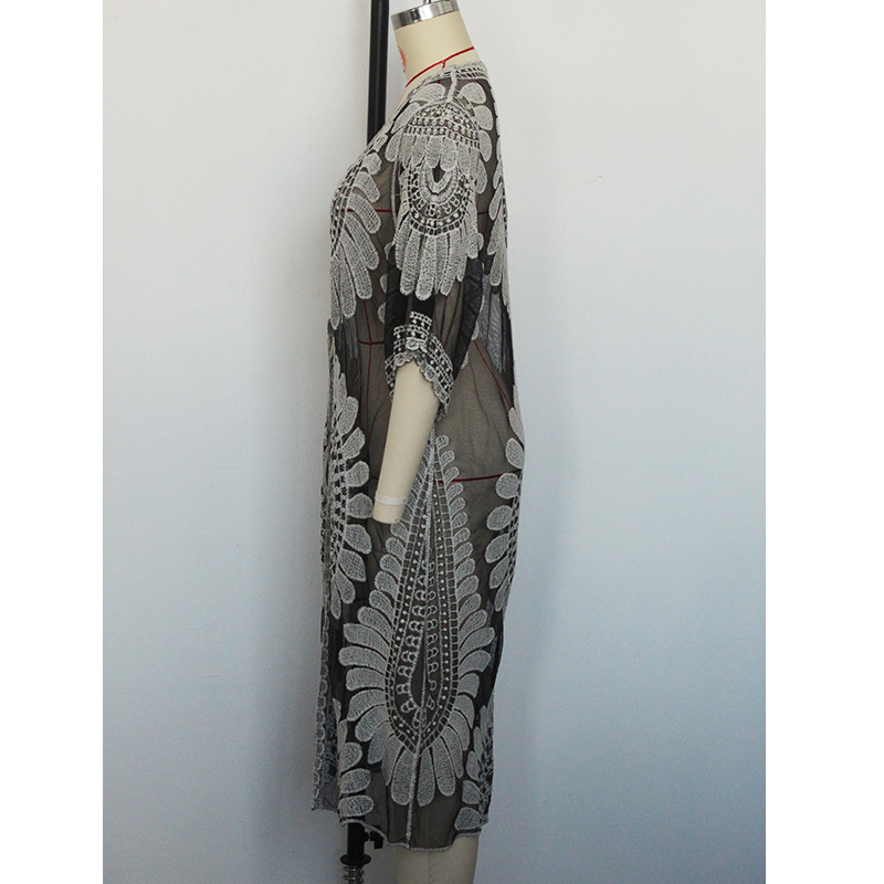 Womenu0027S Retro Solid Color Polyester Cover Ups 1 Piece