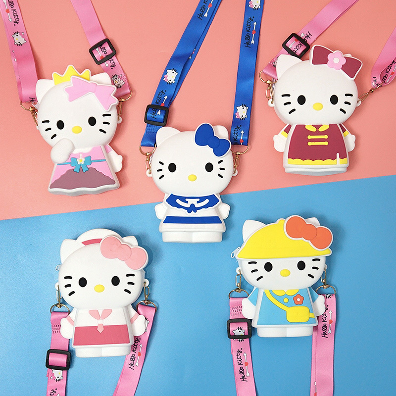 Children's messenger bag Cartoon Cartoon cute ins style student hello kitty Sanrio silicone coin purse Children's messenger bag Cartoon Cartoon cute ins style student hello kitty Sanrio silicone coin purse