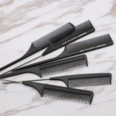 【同じスタイルで低価格】理髪用尖ったテールコーム、ヘアコーム、理容師用アイアンテール、プロ仕様のスチールテールプレートヘア、女性用ホーム、男性用特別ヘアカットコーム