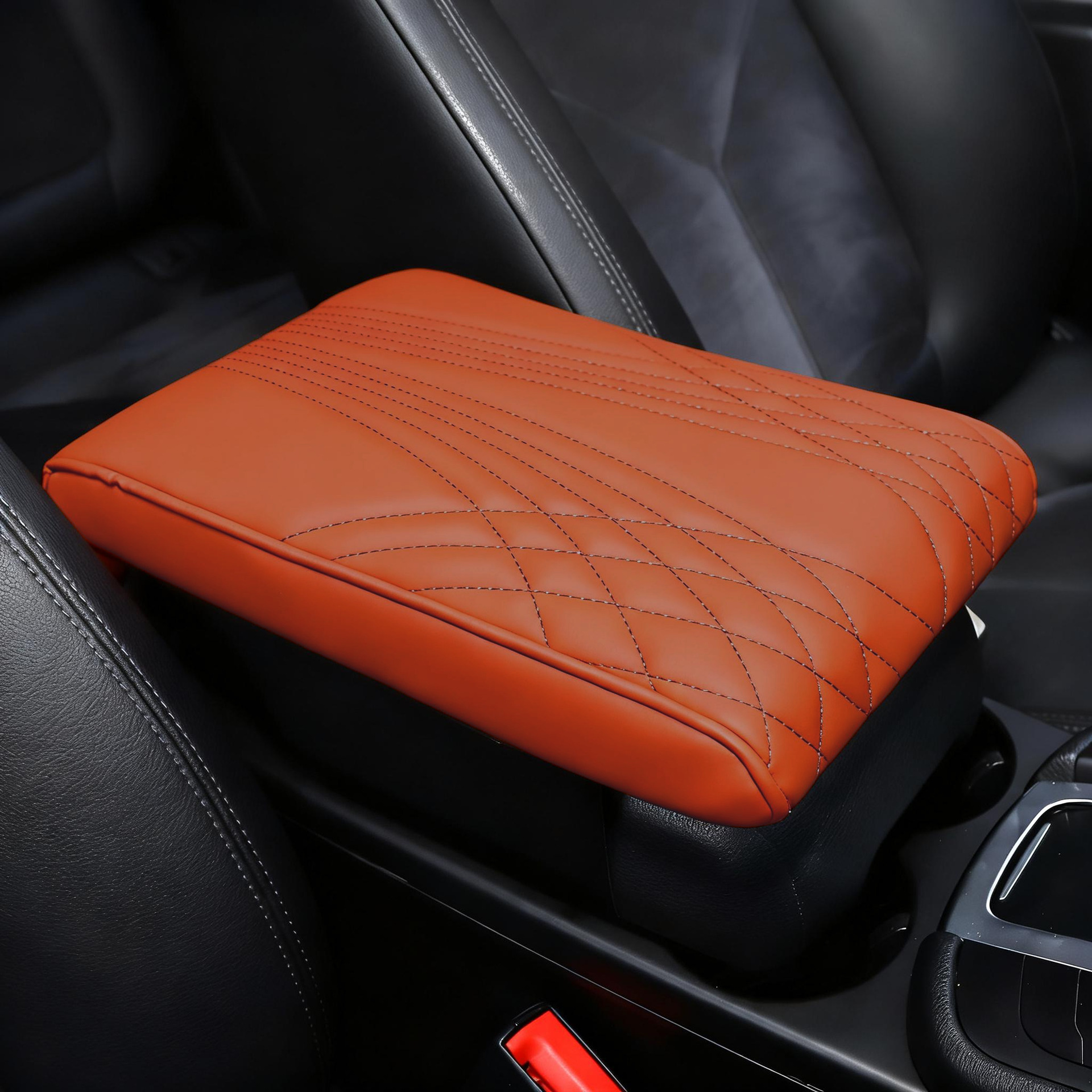 Heightening Pad – Universal Armrest box pad - angel-pattern-memory-foam-armrest-heightening-pad-cayenne-color