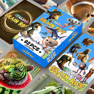 92 Lomo Cards, Double-Sided Small Cards of the Book of Mountains and Seas, Tungtungtungsahur Stickman Photo Card Stickers