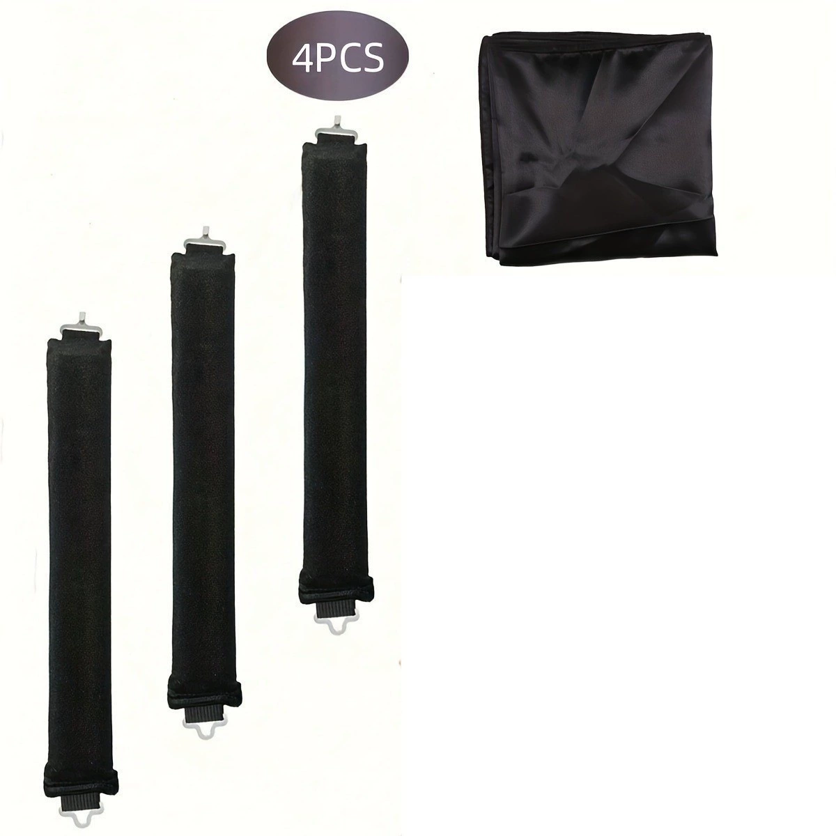 3-hook velvet hair curlers, big-wave sleep rollers set, multi-piece plush curling rods
