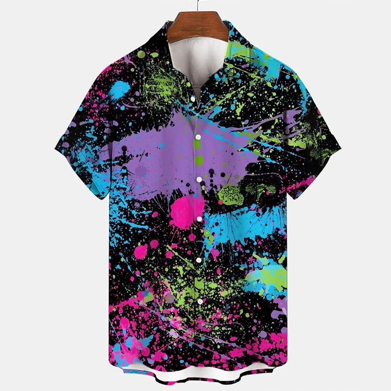 Мужская рубашка с 3D цифровым принтом AliExpress Amazon для подростков Повседневная Свободная с художественным рисунком