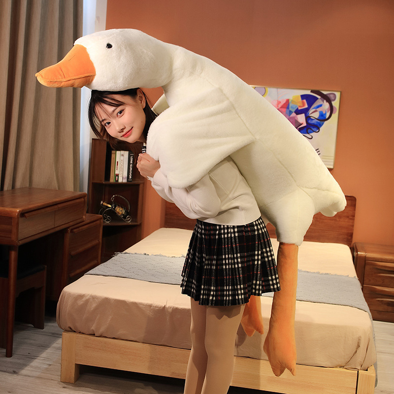 卸売の大きな白いガチョウの人形枕、大きなガチョウの排気枕、横たわる睡眠枕、ぬいぐるみ、睡眠人形|undefined