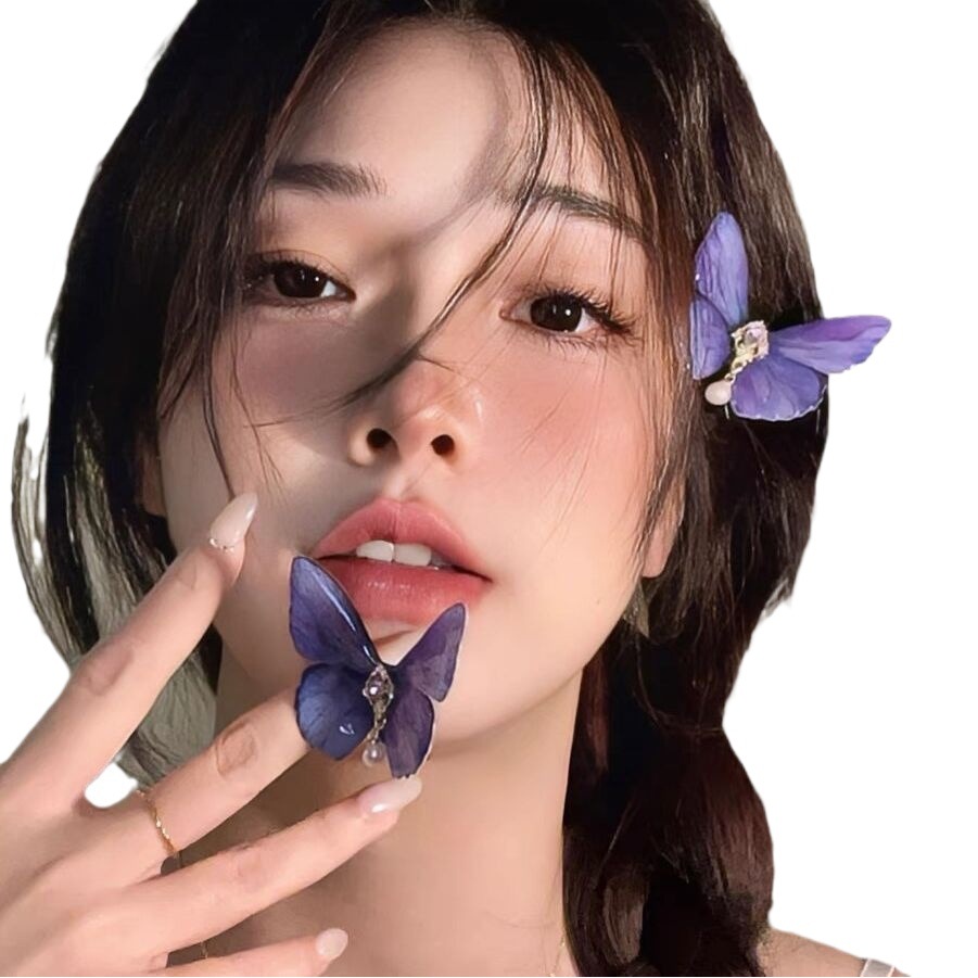 レトロ高級感蝶超大ヘアクリップシンプルなカモの口クリップカモの髪飾りアクセサリーカモの口クリップ