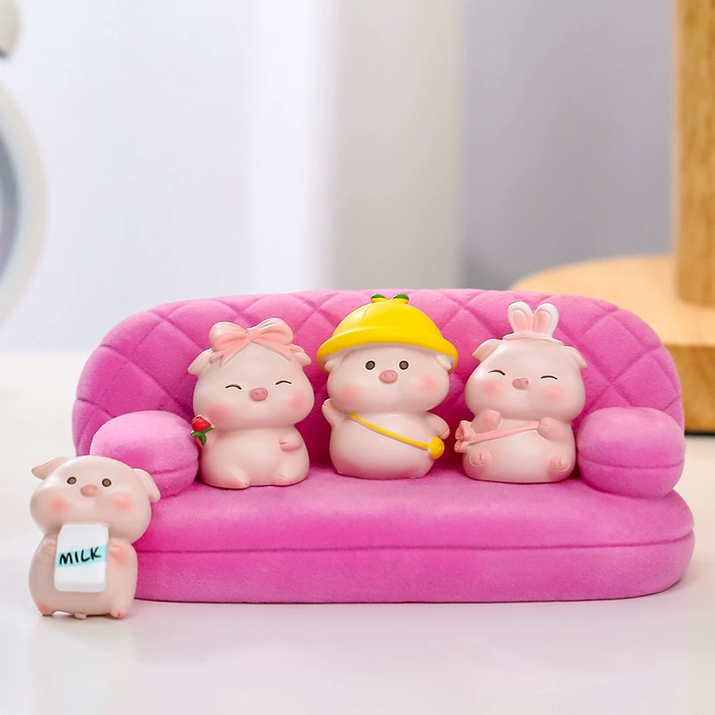 Креативная чистая красная свинья офисное украшение для рабочего стола Милая свинья Смола ремесла станция декомпрессионное украшение