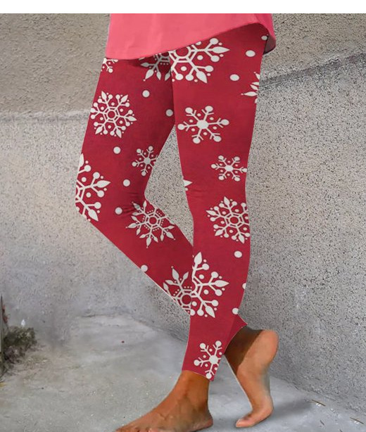 Pantalones digitales con estampado de yoga navideño para mujer New 3D Casual Yoga Pantalones deportivos ajustados Medias europeas y americanas