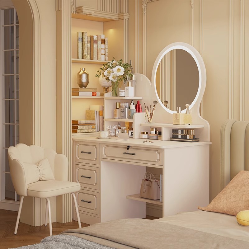 Dormitorio de tocador moderno y simple mesas de maquillaje en 2025 nuevo estilo de alta calidad dormitorio principal 2 en 1 mesas de escritorio mesas de maquillaje