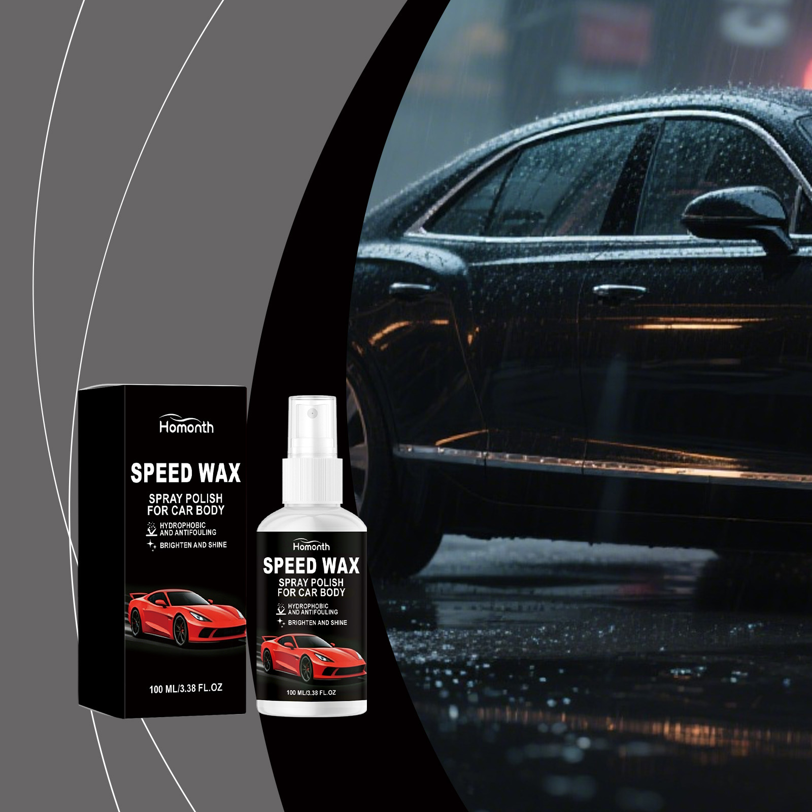 HOMONTH 汽车陶瓷涂层喷雾 汽车车身外观护理清洁增强表面光泽