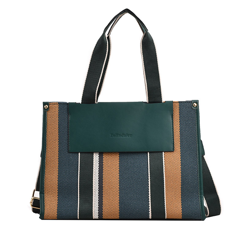 Rayas contraste color estilo coreano moda bolso de mano de las mujeres 2023 nuevo bolso de gran capacidad moda hombro mensajero bolsa image 7