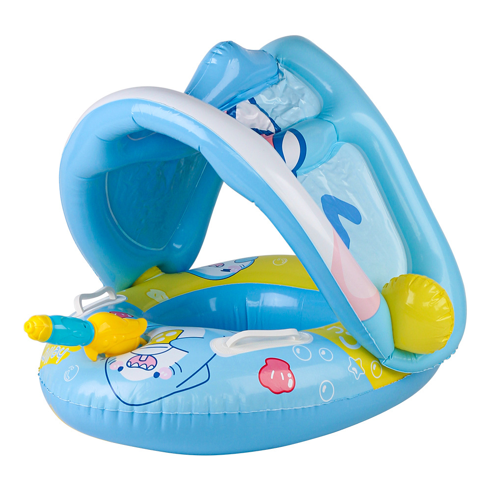Xia Le bebé anillo de natación a prueba de sol con volante asiento de bebé barco cuerno barco hogar niños natación anillo piscina juguete