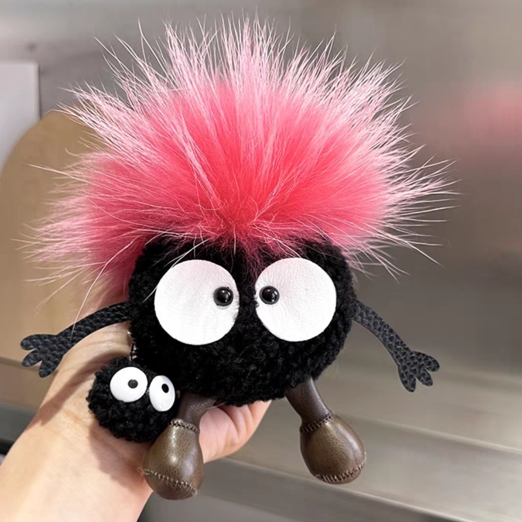 Cute lana bola de carbón coche llavero colgante red en elfadas bolsas de peluche bolsas colgantes regalo