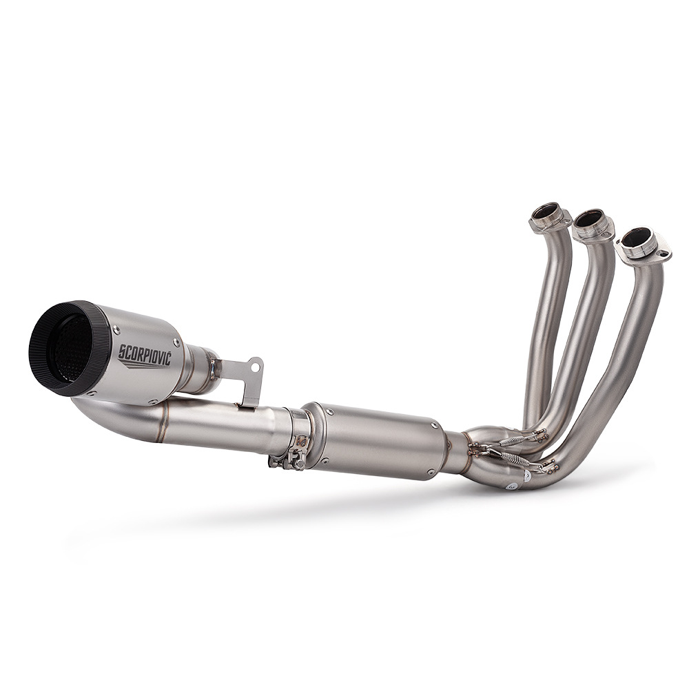 Motorcycle locomotive exhaust pipe spring breeze 675SR stainless steel swing front end muffler non-destructive installation
