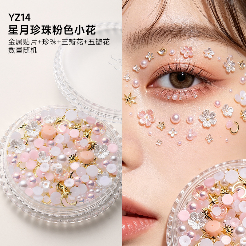 Decoraciones faciales maquillaje de ojos de novia maquillaje de escenario para niños pegatinas especiales cara lentejuelas lágrima diamante mariposa perla al por mayor