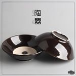 酒碗仿古古代小碗喝酒的黑色复古蒸饭钵家用土钵水浒传好汉道具碗