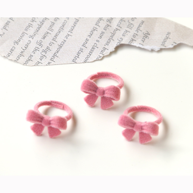 Pequeño Libro Rojo Klein azul terciopelo lazo oso anillo abierto DIY blanco anillo de felpa material al por mayor