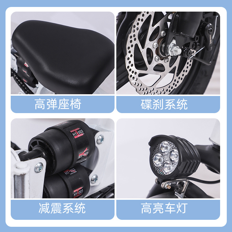 Mayorista 14 pulgadas dos adultos plegables bicicleta eléctrica batería conductor de viaje transfronterizo adulto