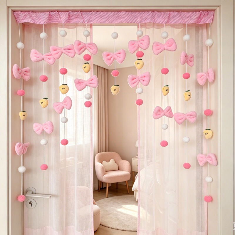 Planet Banana Cute Cartoon Door Curtain Partition Curtain No-Drill Hanging Decoration Doll Curtain Shade Curtain Half Curtain Hanging Curtain Toy