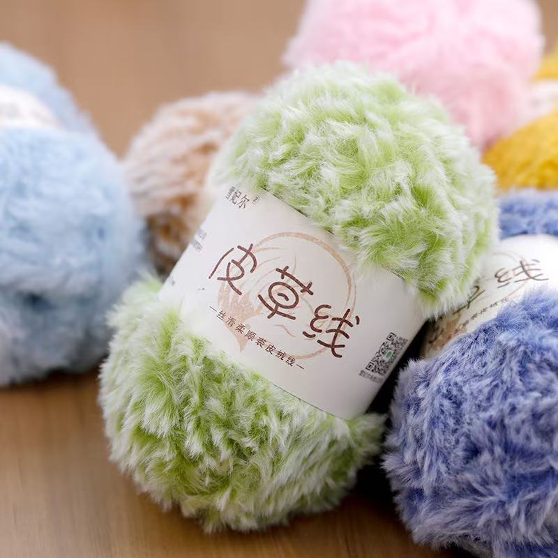 雪妃尔皮草毛线团手工diy围巾帽子线仿裘皮绒毛线长毛水貂绒正品