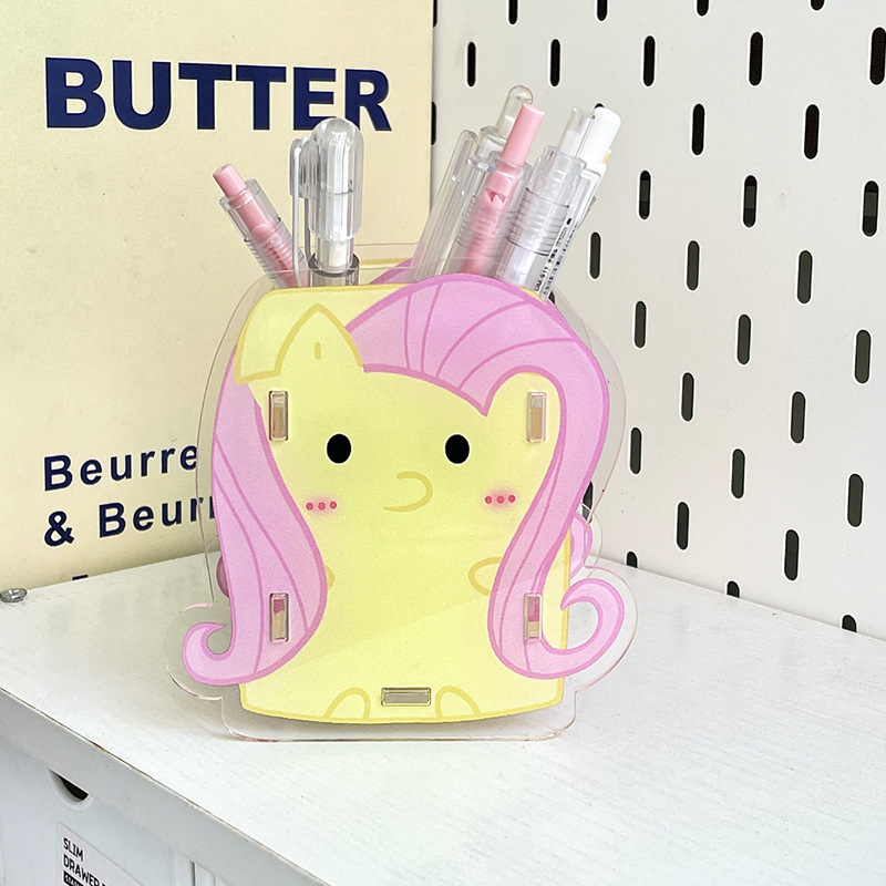 マイリトルポニー アクリルペンホルダー かわいい写真 ピーチソフト 周辺機器 学生デスクトップストレージ カスタマイズ|undefined