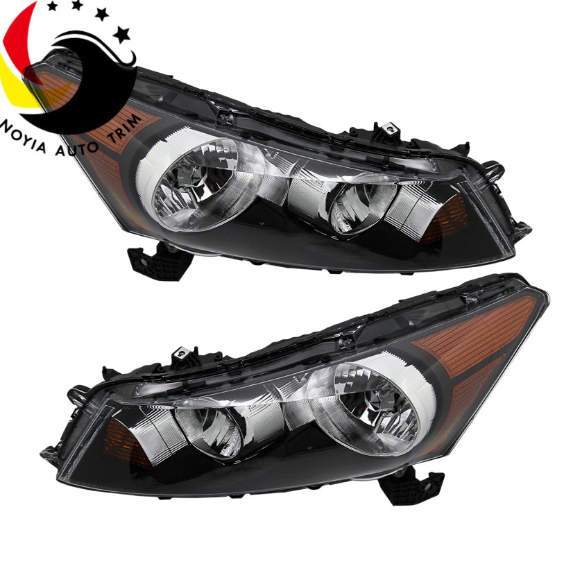 Faros Delanteros Negros Semi-Ensamblados Originales para Honda Accord Versión Estadounidense, Años 08-12