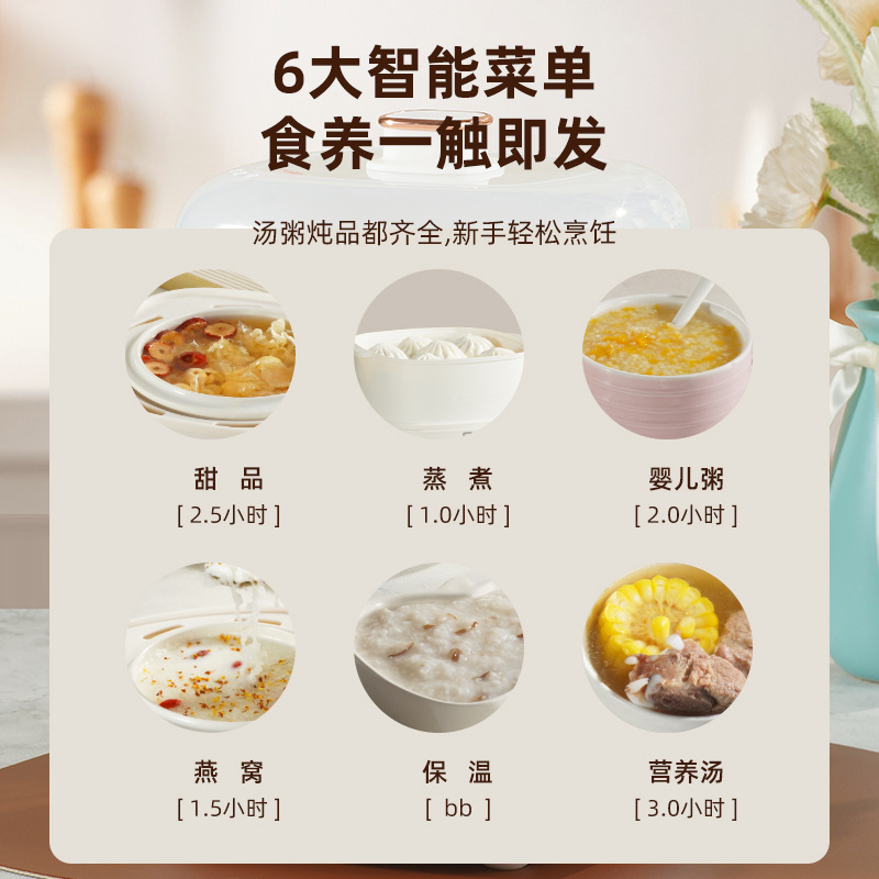 SAST Electric Porcelain Automatic Smart Bird's Nest Soup Maker 1L Mini Water Bath Soup Pot Gift Wholesale Electric Soup Pot