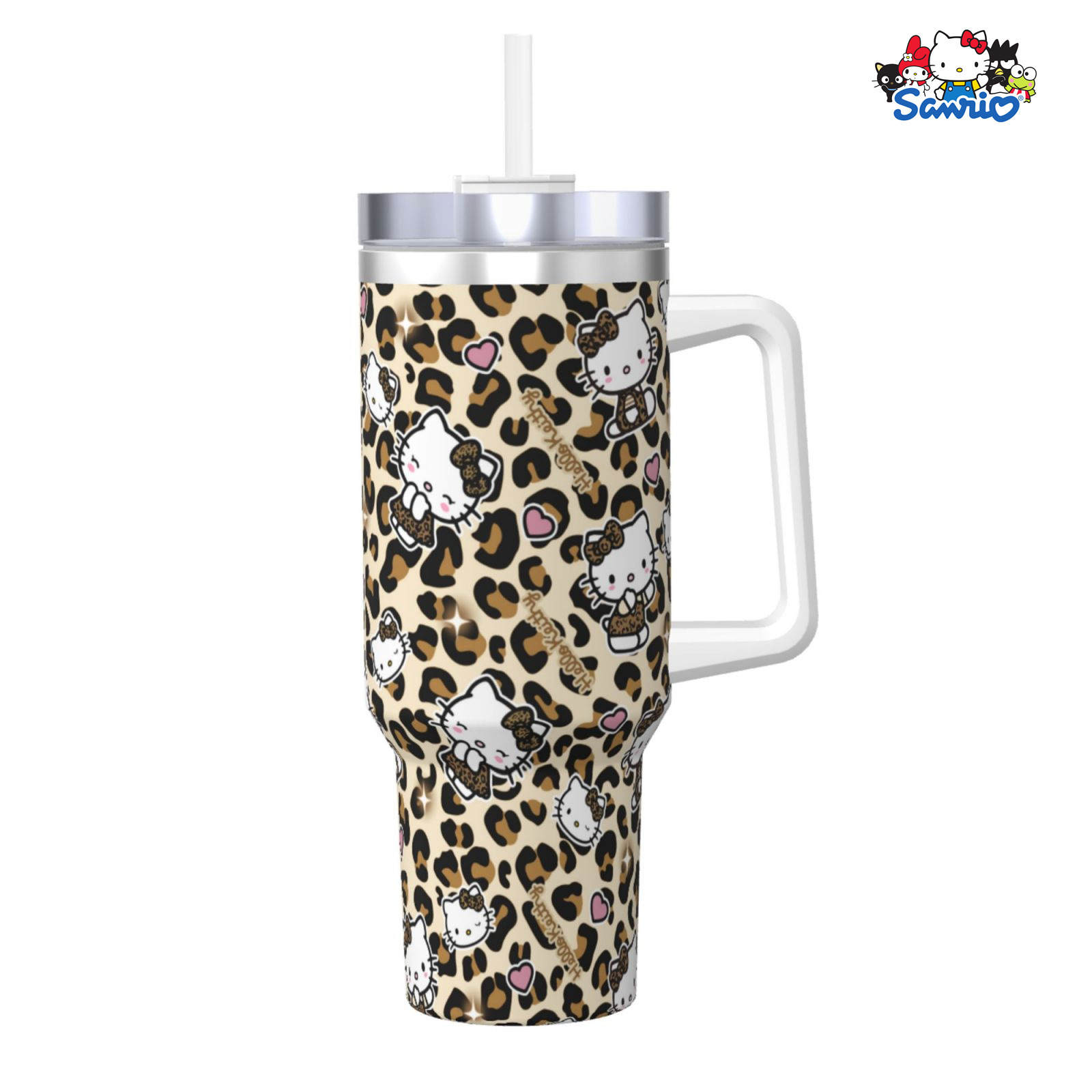 Transfronterizo Amazon 40oz Sanrio dibujos animados KT gato serie termo taza de hielo taza de café portátil con mango