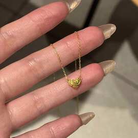 2025新款金色爱心项链小众简约新中式百搭高级感锁骨链小红书同款