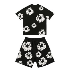 夏のファッショントレンドヘアプリントシリーズルーズTシャツ半袖ヒップホップストリートウェア男性と女性の同じスタイルのカジュアルスーツ