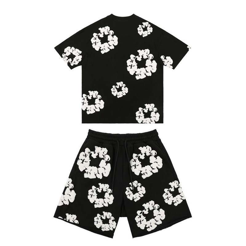 夏のファッショントレンドヘアプリントシリーズルーズTシャツ半袖ヒップホップストリートウェア男性と女性の同じスタイルのカジュアルスーツ|undefined