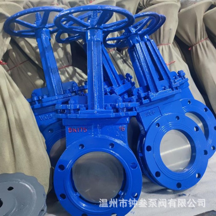 PZ73X-10C DN400 铸钢手动明杆刀型闸阀 矿用灰渣 浆液刀型闸阀