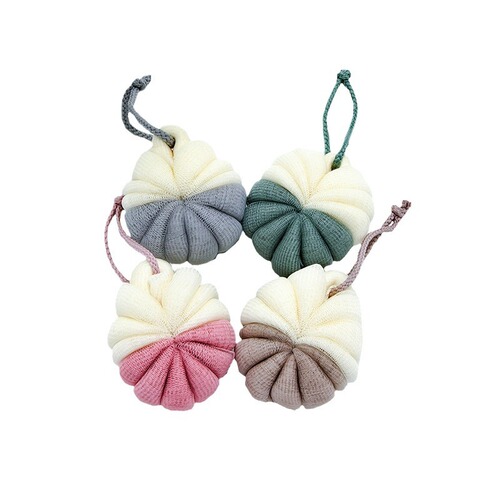 Source manufacturer Japanese color-blocked turtle ball bath flower ball two-color new wholesale bath rub spliced ​​bath ball