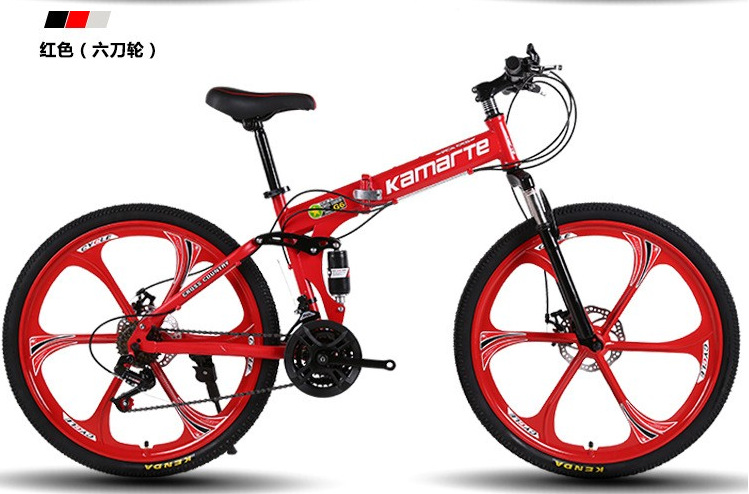 Fábrica al por mayor cola suave plegable bicicleta de montaña adulto amortiguador estudiante off-road velocidad variable bicicleta de cercanías