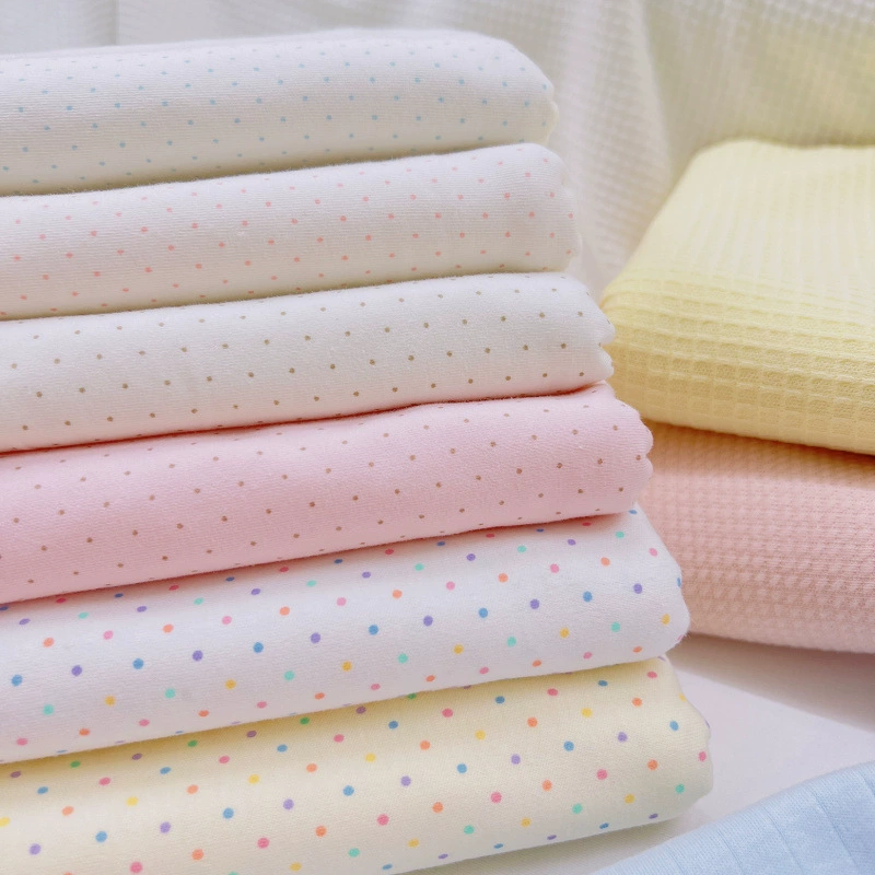Детская хлопковая трикотажная ткань из чистого хлопка, одежда для кукол ручной работы, мини-ткань в горошек, одежда для ползания, трикотажная ткань 1.0m