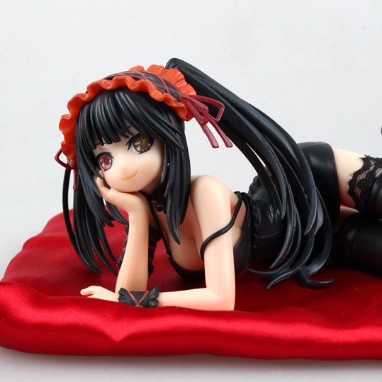 Фигурка Tokisaki Kurumi в лежачей позе, чёрные чулки и бретельное платье, 21,5 см