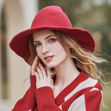 紅色萬聖節針織帽 女巫尖尖帽秋冬加厚羊毛可折疊帽子女魔法帽子