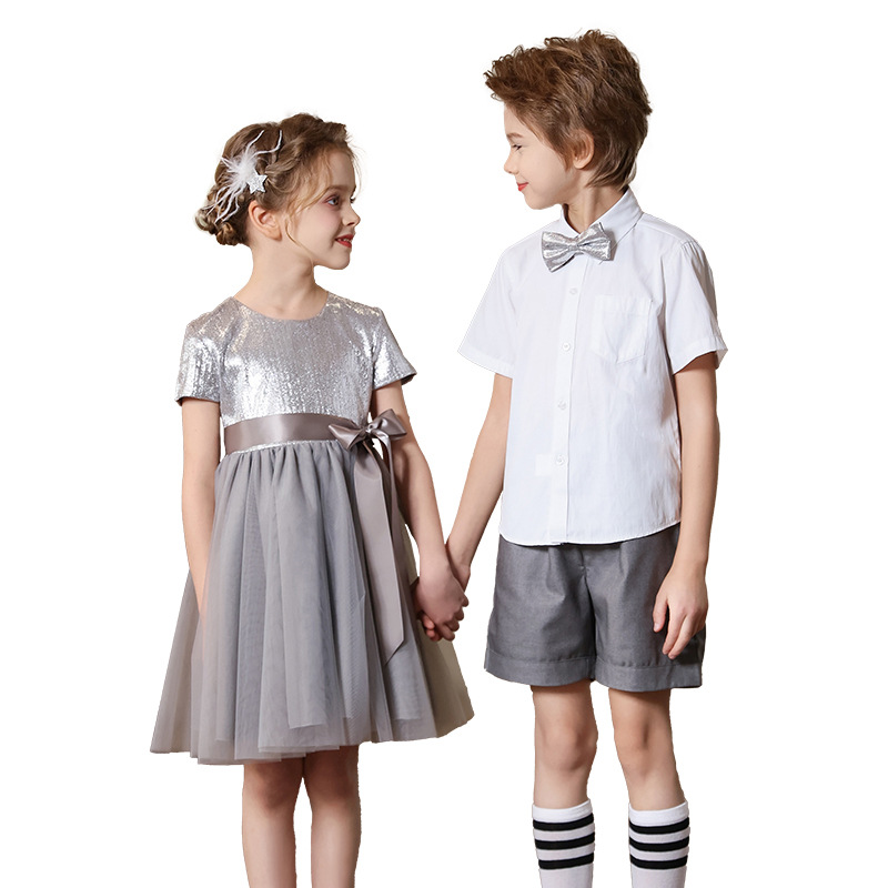 Uniformes de actuación del coro de niños de jardín de infantes para estudiantes de primaria y secundaria, recitación de poesía, discursos, trajes de actuación de danza para niñas