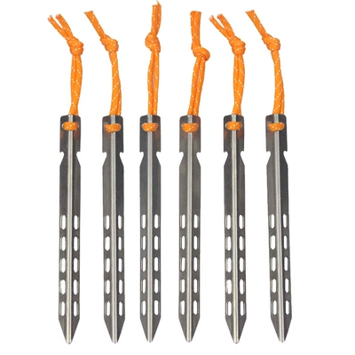Cross-border outdoor tent canopy ground nail titanium alloy camping camping beach snow tent nail V-shaped rope 16cm