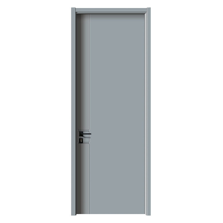 Puerta compuesta de madera sólida interior ecológica libre de pintura puerta de cristal de carbono dormitorio puerta de madera de pintura horneada puerta de madera de ingeniería de hotel
