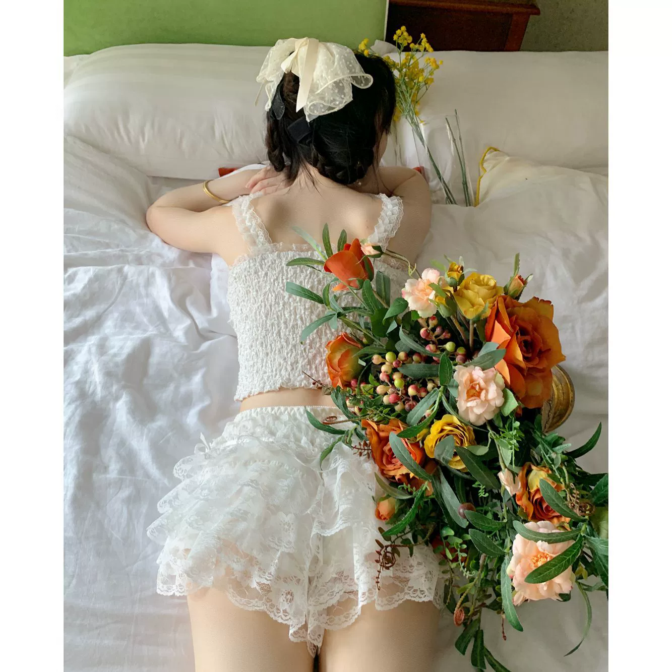 Lace safe trousers, summer protective underware, base silk shorts
