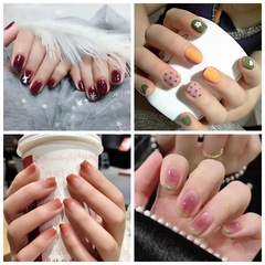 QC網紅顯手白穿戴甲少女日常美甲成品假指甲貼片工廠量大可來圖