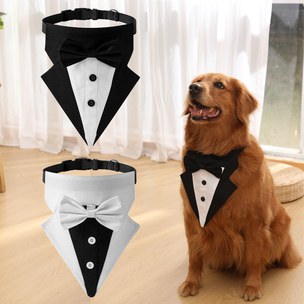Fabricante en stock transfronterizo nuevo traje británico popular corbata guapo mascota triángulo boda satén saliva toalla