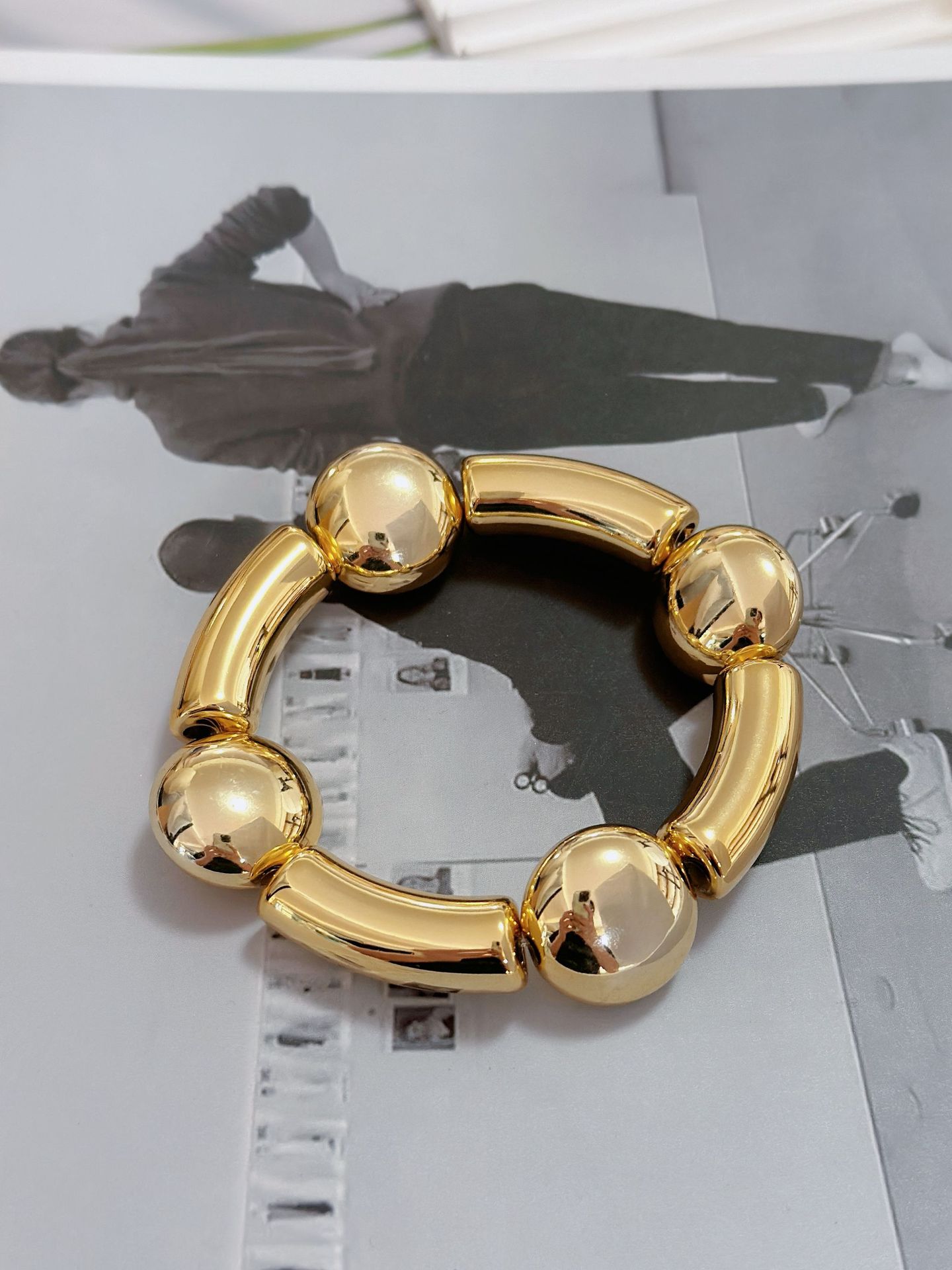 Copper Material Copper Asymmetrical Balloon Plating Printing Water Droplets Rhombus Bracelets Bangle