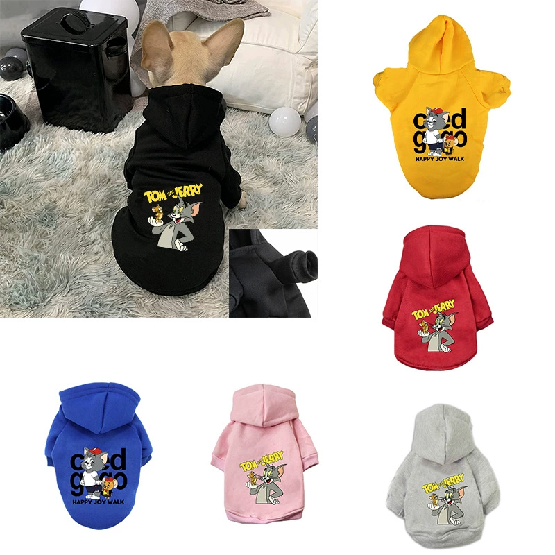 Осенне-зимняя флисовая одежда для собак Спортивная толстовка с капюшоном Теплая куртка Маленький и средний размер Одежда для больших собак с героями мультфильмов
