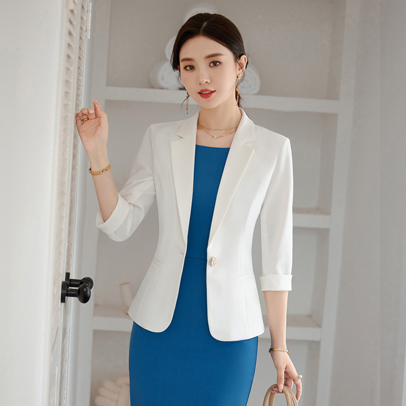 White suit suit skirt women's autumn New High sense host professional dress casual small suit jacket